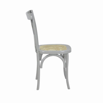 Cassis Traditional X-Back Wood Rattan Dining Chair - JONATHAN Y